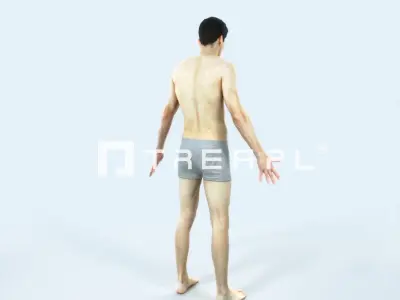 Prime C Beach Animated Rigged Sports Man Low-poly 3D model