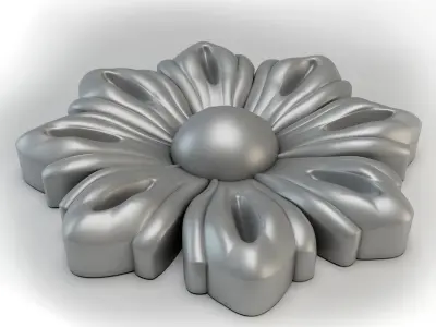 3D stl model of a flower for CNC router 3D print model