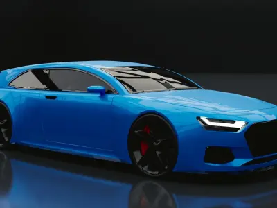 Generic Mid Size 2 Door Shooting Break Low-poly 3D model