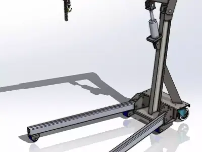 Folding engine crane 3D model