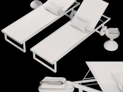 Outdoor luxury Viesso allux sunlounger 3D model