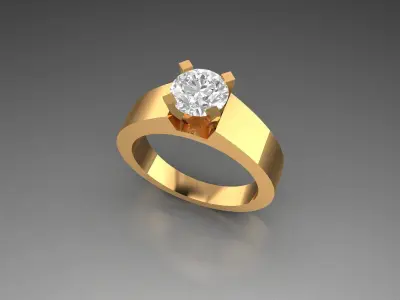 SOLITAIRE RING Free 3D print model buy