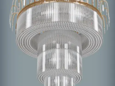 Grand Luxury Multi-Tier Crystal Chandelier 3D model