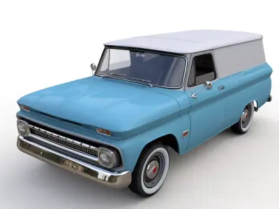 CHEVY C10 PANEL TRUCK 1966 3D model