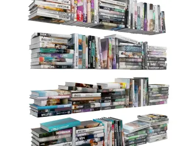 Books 150 pieces 1-4-1 Low-poly 3D model