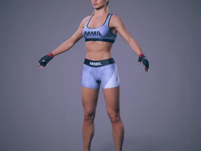 Female Character - Liz - MMA Low-poly 3D model