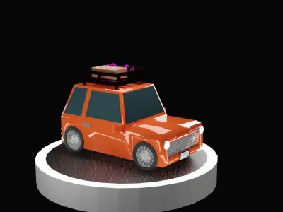 lowpoly car  Low-poly 3D model