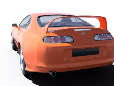 Toyota Supra MK IV A80 Orange Carbon 3D print model