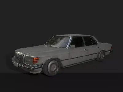 Game Ready Car old mercedes benz Low-poly 3D model