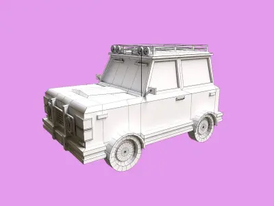 Lowpoly Jeep Low-poly 3D model