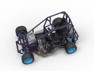 Pavement 600 Micro sprint car Base Scale 1 to 25 3D print model