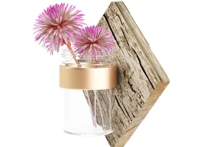 Wall Hanging Flask with Flower 3D model