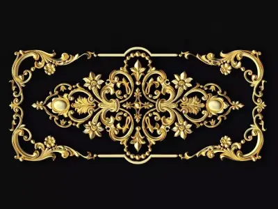 Central decor ornament for furniture 3D model 1066