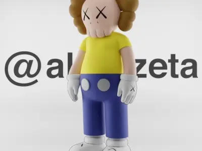 Kaws Morty Smith Textured Low-poly 3D model