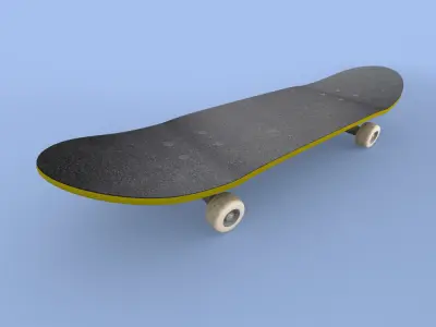 Skateboard - Highly Detailed - Low Poly Subdivs Low-poly 3D model