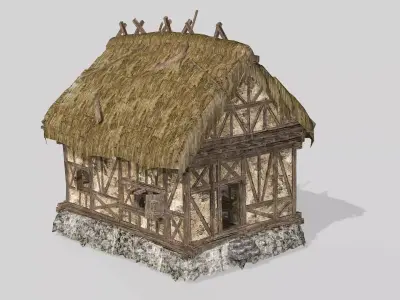 Thatch Hut House For Games and Films 3D Model Low-poly 3D model