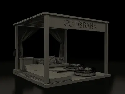 kiosk partition booth a145 3D model