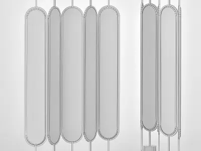 chloe four marble and brass wall sconces 3D model