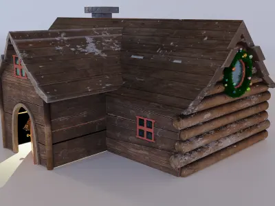 Christmas Hut  Low-poly 3D model