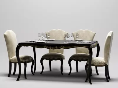 Dining Tables Set 02 3D model