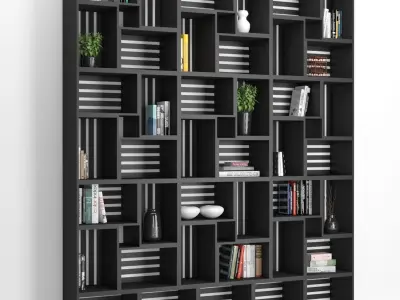 Rack and Bookcase 03 3D model