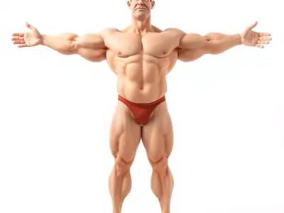 Muscular Hero Character model pack Low-poly 3D model