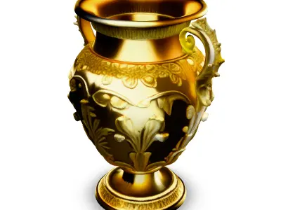 Gold Ornate Antique Vase 3D Model Low-poly 3D model