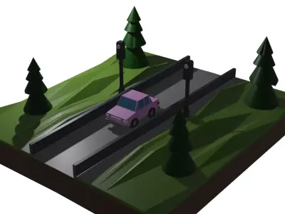 Low Poly Cute Car Game Assets Low-poly 3D model