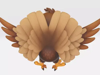 Cute Cartoon Turkey Model Thanksgiving Decoration 3D print model