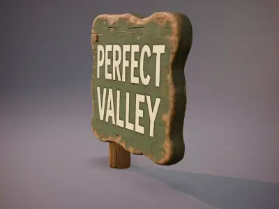 Rustic Wooden Sign model pack Low-poly 3D model