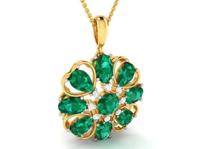 Women Pear Stone Pendant 3DM STL OBJ FBX Render Details 3D print model