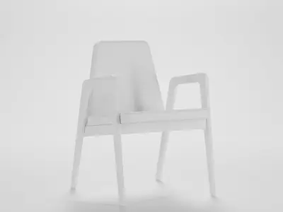 Upholstered Dining Chair Low-poly 3D model