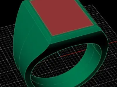 Luxury Golden Onyx Men Ring 3D print model