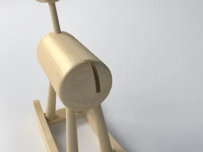 Wood Rocking Horse 3D model