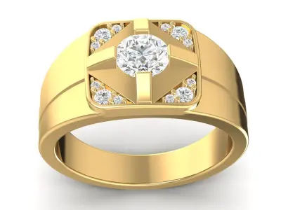 Luxury Diamond Fashin Men Ring 6014 3D print model