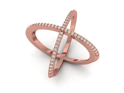 ladies Diamond Ring 3D print model 9