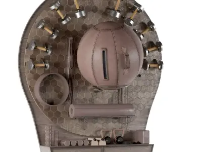 Home Gym Yoga Decoration Set 044 3D model