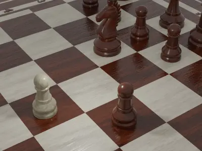 Wooden Chess set 3D model