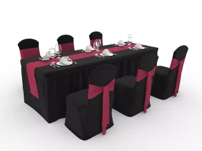 Banquet Table and Chair 135 3D model