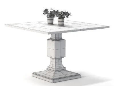 Block Dining Table by Thomas Pheasant for Baker 3D model