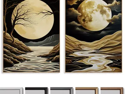 Abstract Painting Frame set 3D model 5