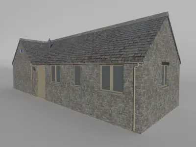 british uk cotswold stone house Low-poly 3D model Low-poly 3D model