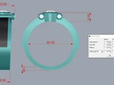 Jewelry Mens Ring Gold 3D print model shop
