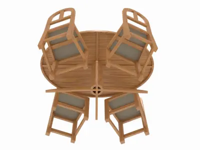 Wooden Coffee Table Set 3D model