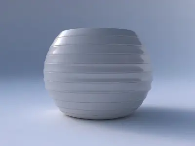 Bowl spheric with smooth horizontal dents 2 3D print model