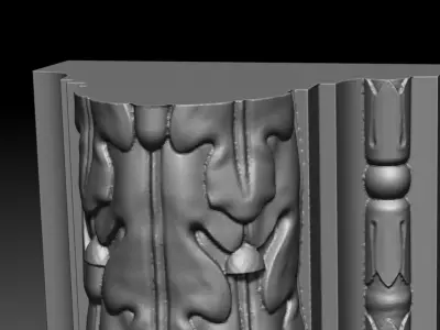 Oak Leaves Fireplace Mantel 3D model Free Sample Free 3D model