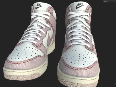 Nike Shoes High Low-poly 3D model