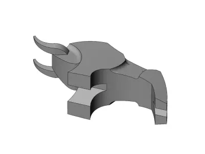Simple geometric bull sculpture deco art figurine 3D print model