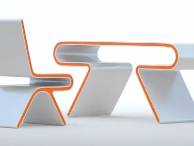 Omega Chair and  Desk 3D model