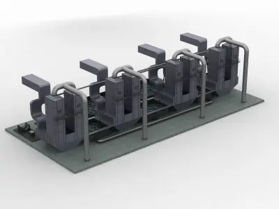 Water purification  equipment  plant  filter  pump valve   3D model